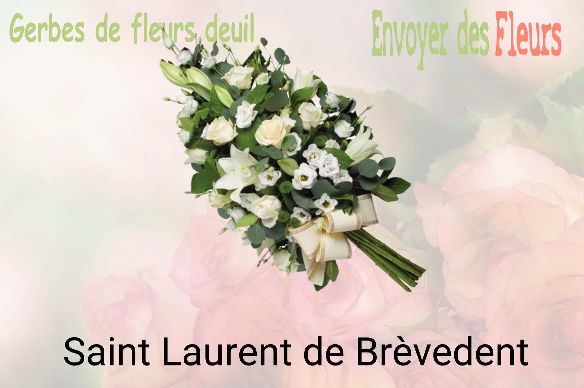 Gerbe de fleurs de deuil livrée à Saint-Laurent-de-Brèvedent